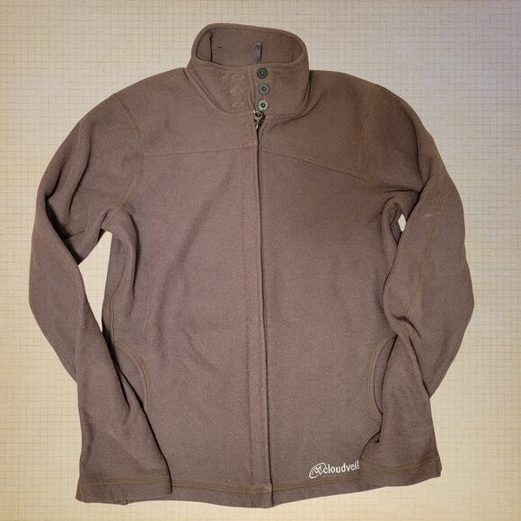Cloudveil Men's Full-Zip Fleece Jacket Brown Size M Performance Zip-Up - Picture 1 of 11